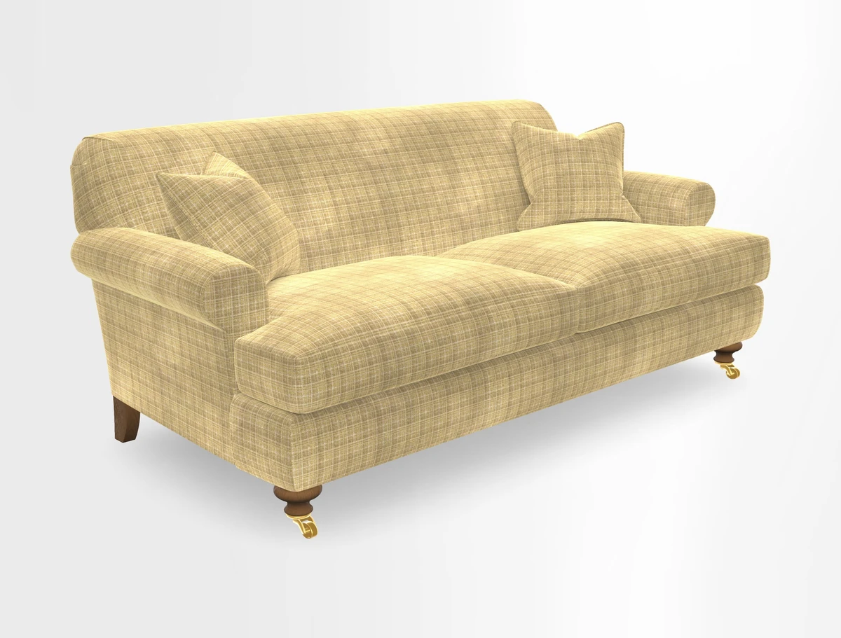 Hampton 3 Seater Sofa in V&A Threads of India Opulent Velvets Regal Poppy Chalk