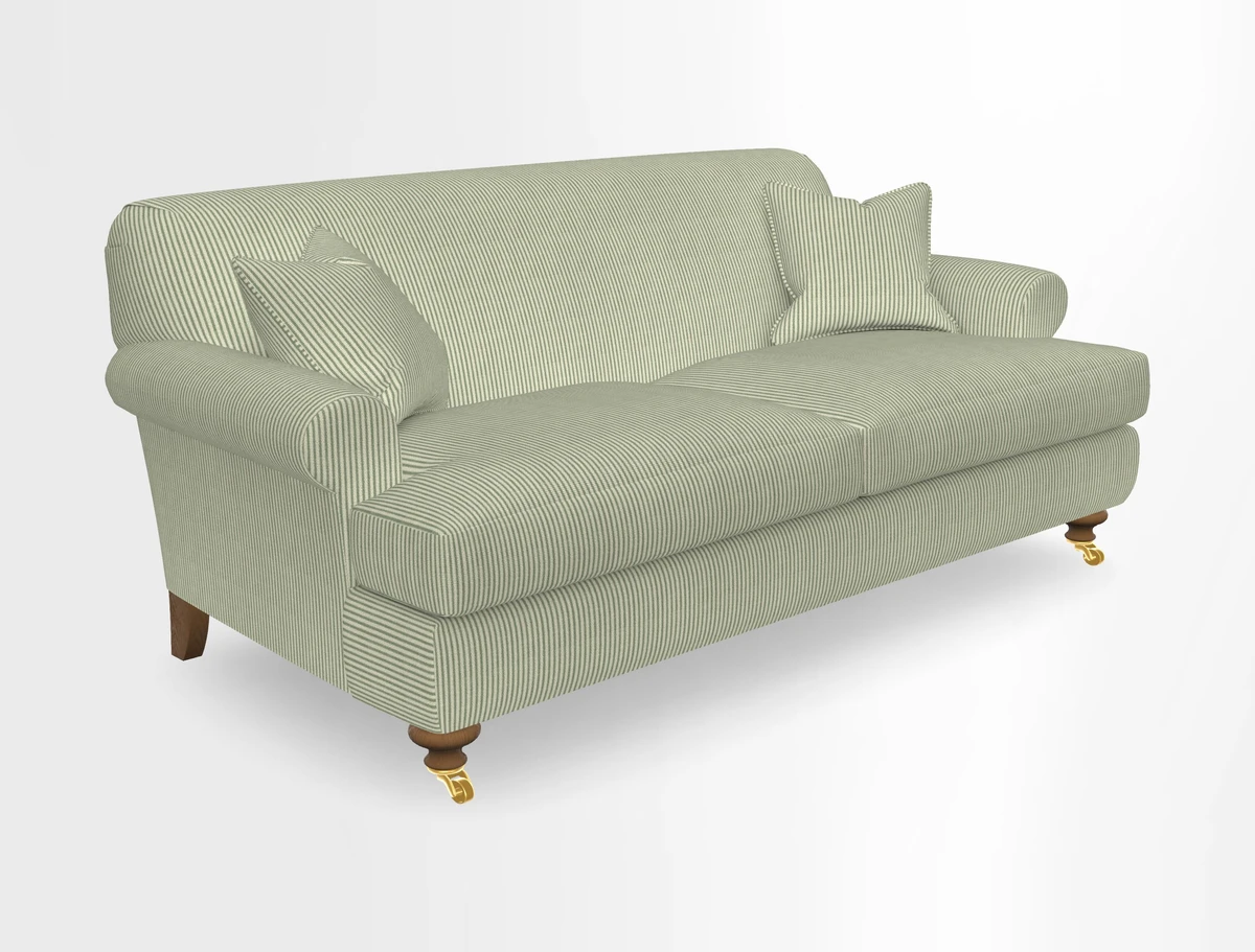 Hampton 3 Seater Sofa in V&A Threads of India Opulent Velvets Regal Poppy Chalk