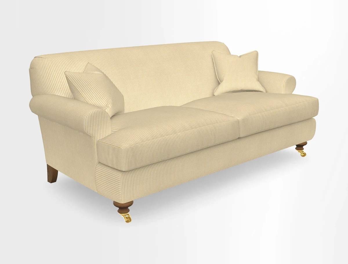 Hampton 3 Seater Sofa in V&A Threads of India Opulent Velvets Regal Poppy Chalk