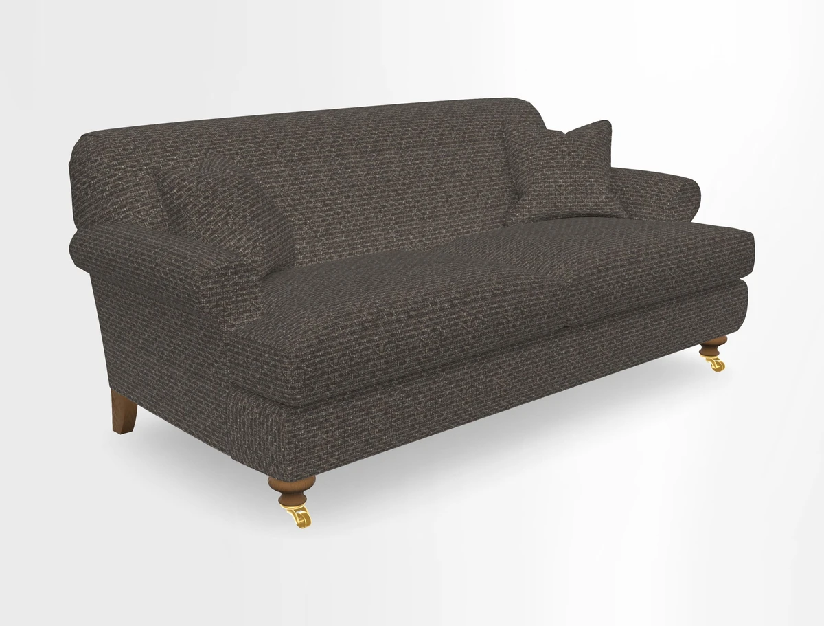 Hampton 3 Seater Sofa in V&A Threads of India Opulent Velvets Regal Poppy Chalk