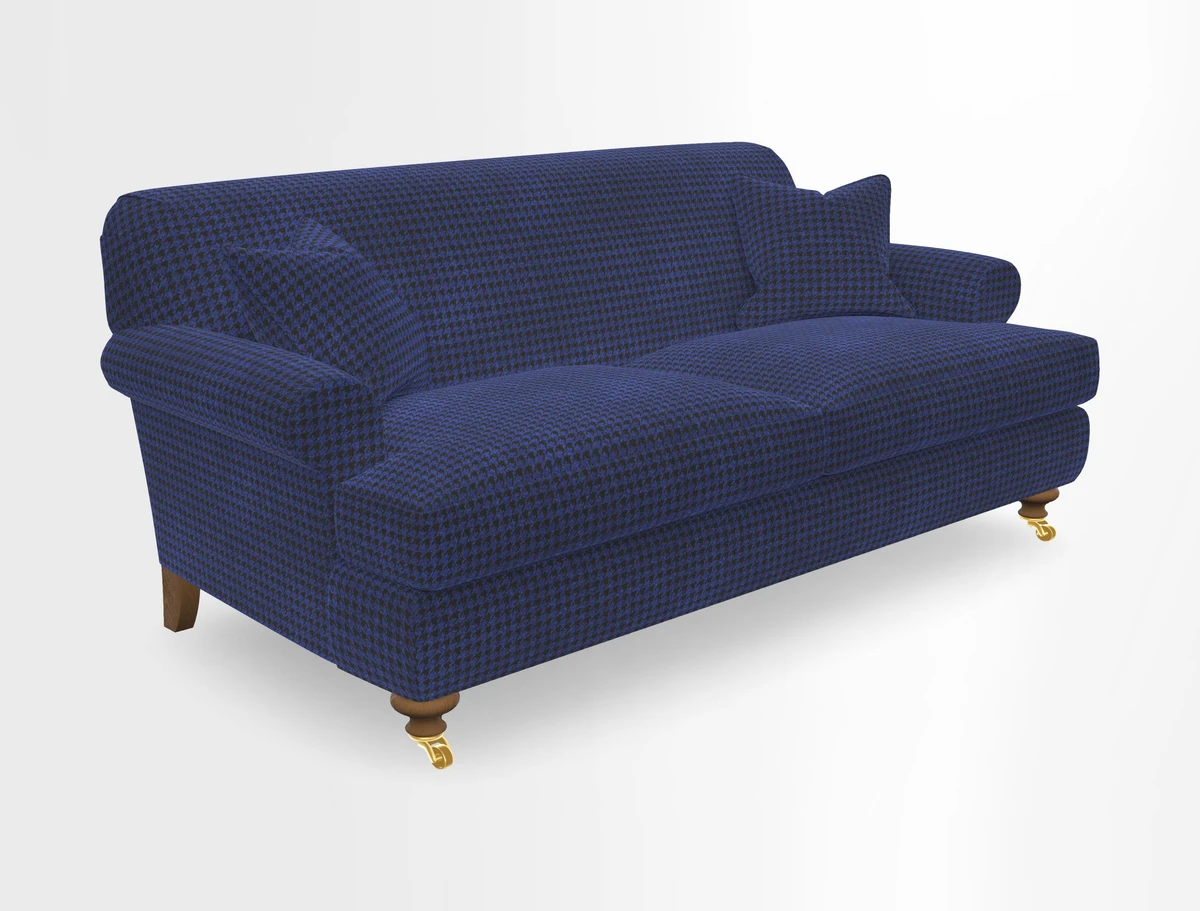 Hampton 3 Seater Sofa in V&A Threads of India Opulent Velvets Regal Poppy Chalk