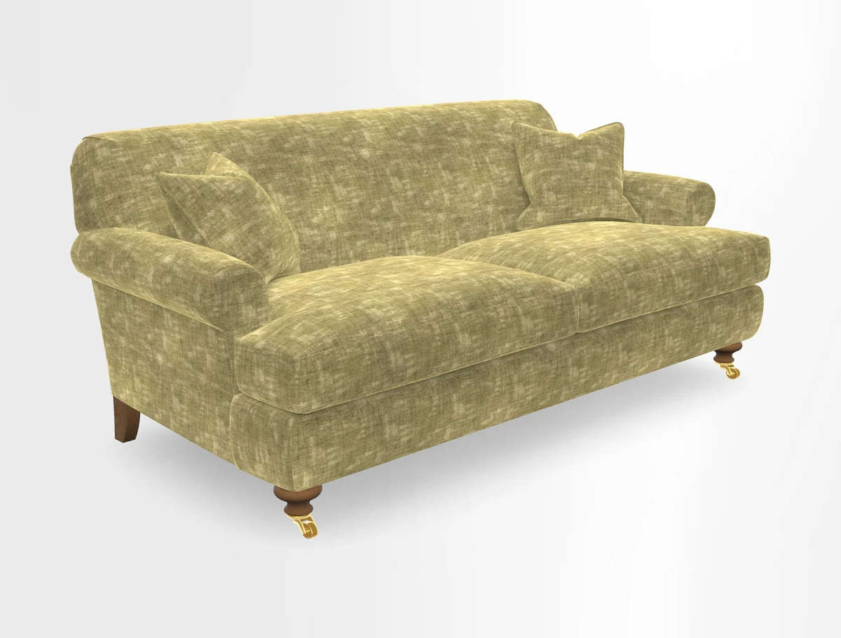 Hampton 3 Seater Sofa in V&A Threads of India Opulent Velvets Regal Poppy Chalk
