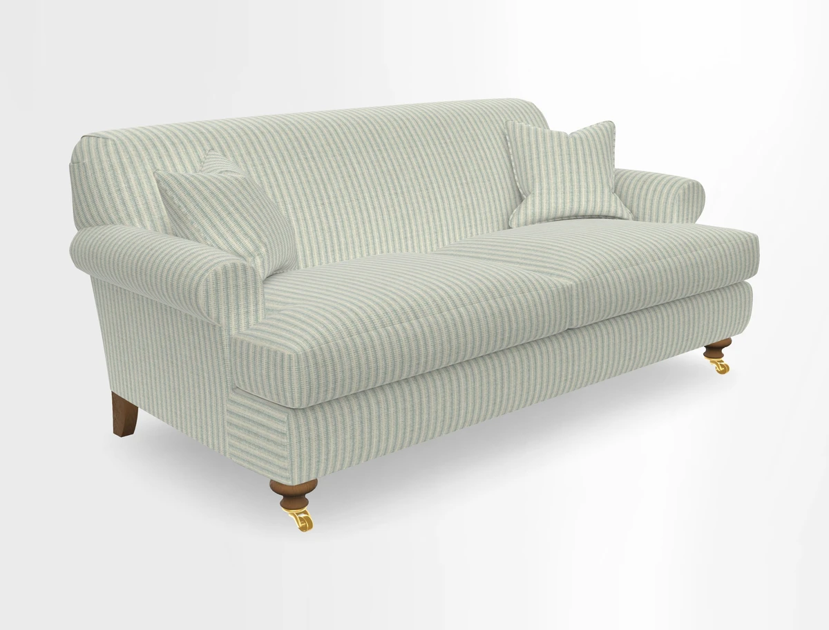 Hampton 3 Seater Sofa in V&A Threads of India Opulent Velvets Regal Poppy Chalk