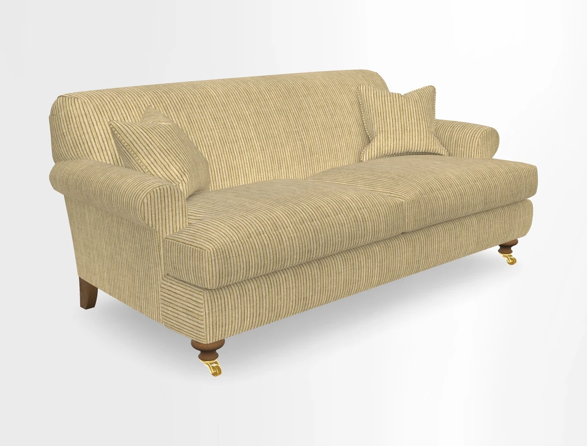 Hampton 3 Seater Sofa in V&A Threads of India Opulent Velvets Regal Poppy Chalk