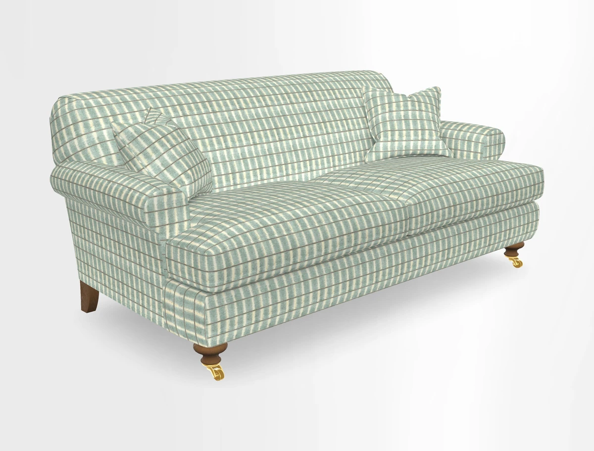 Hampton 3 Seater Sofa in V&A Threads of India Opulent Velvets Regal Poppy Chalk