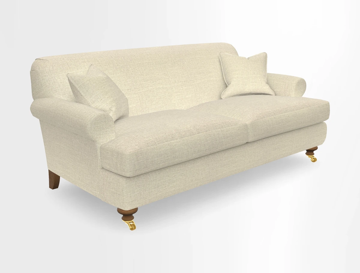 Hampton 3 Seater Sofa in V&A Threads of India Opulent Velvets Regal Poppy Chalk