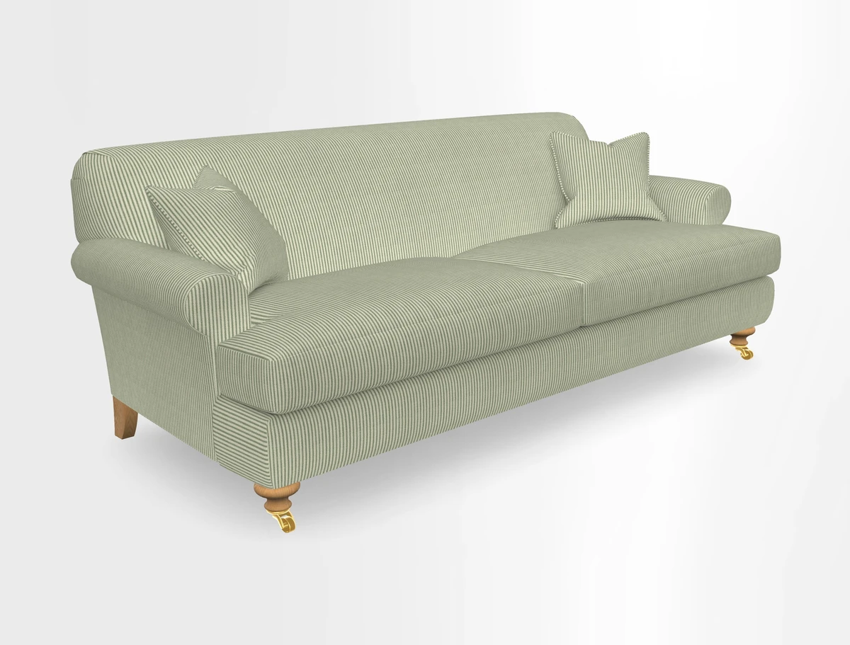 Hampton 3 Seater Sofa in V&A Threads of India Opulent Velvets Regal Poppy Chalk