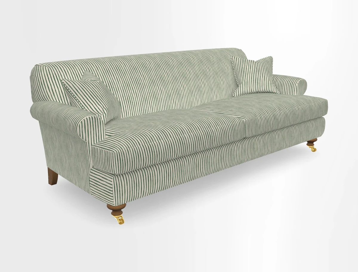 Hampton 3 Seater Sofa in V&A Threads of India Opulent Velvets Regal Poppy Chalk