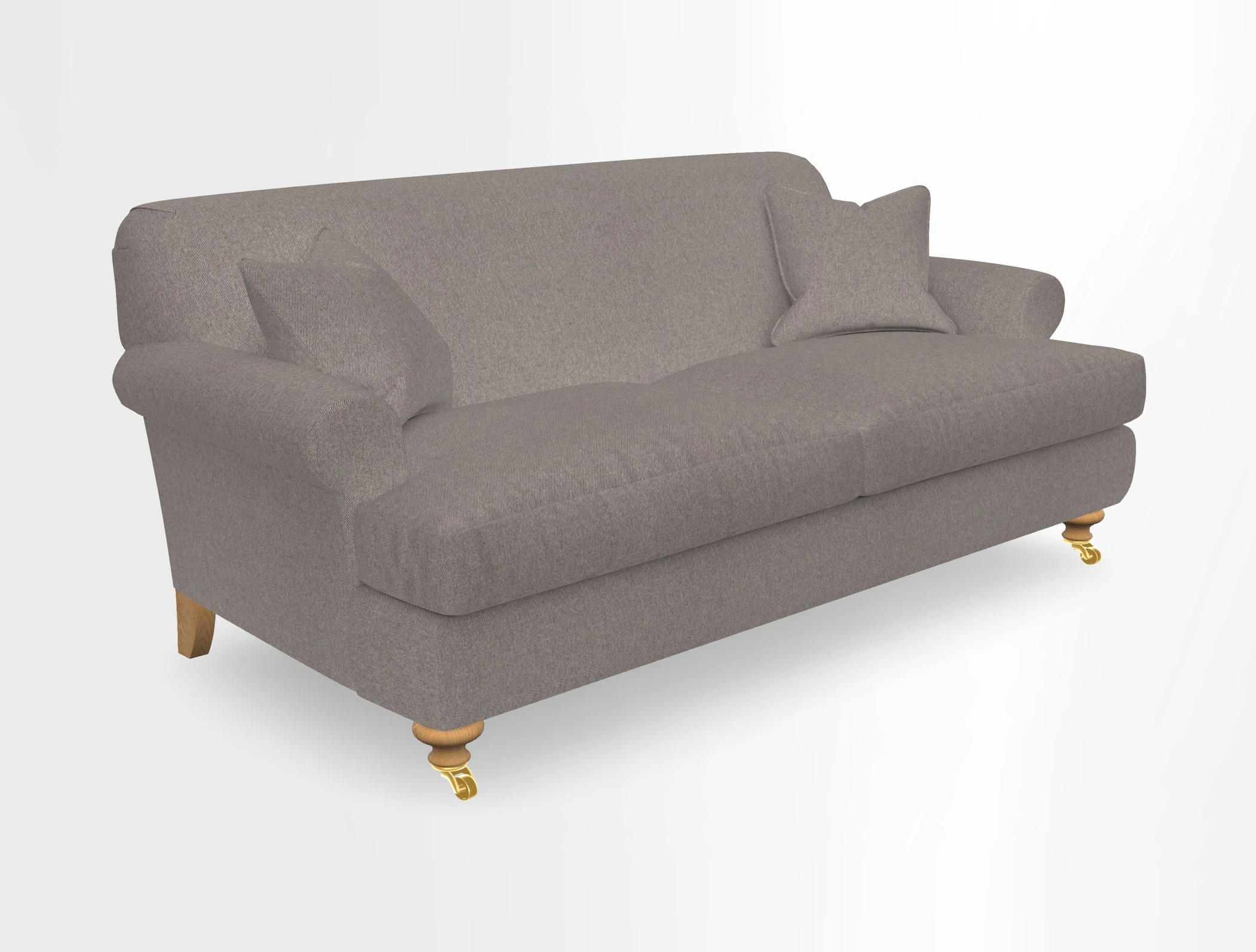 Hampton 3 Seater Sofa in V&A Threads of India Opulent Velvets Regal Poppy Chalk
