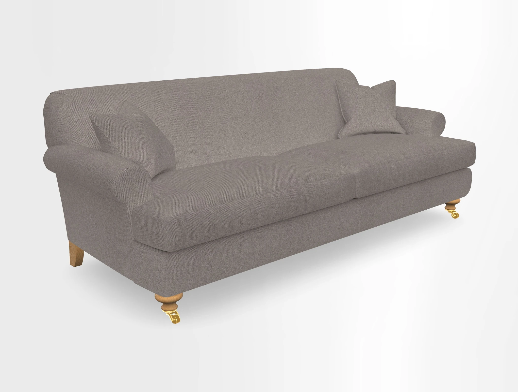Hampton 3 Seater Sofa in V&A Threads of India Opulent Velvets Regal Poppy Chalk