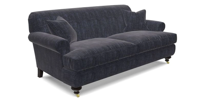 Hampton 3 Seater Sofa in V&A Threads of India Opulent Velvets Regal Poppy Chalk