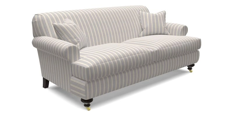 Hampton 3 Seater Sofa in V&A Threads of India Opulent Velvets Regal Poppy Chalk