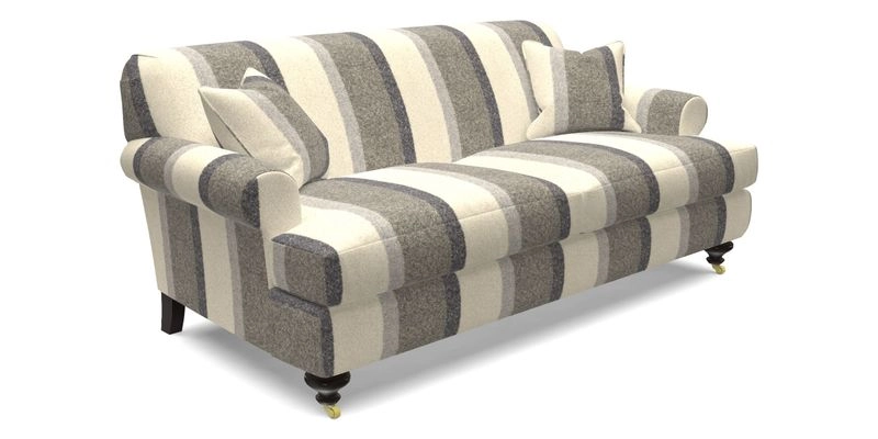 Hampton 3 Seater Sofa in V&A Threads of India Opulent Velvets Regal Poppy Chalk