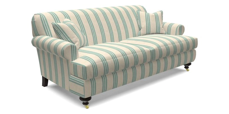 Hampton 3 Seater Sofa in V&A Threads of India Opulent Velvets Regal Poppy Chalk