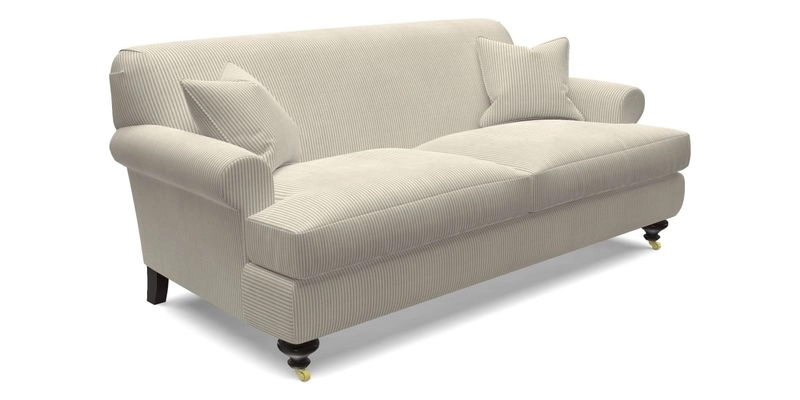 Hampton 3 Seater Sofa in V&A Threads of India Opulent Velvets Regal Poppy Chalk