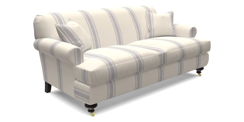 Hampton 3 Seater Sofa in V&A Threads of India Opulent Velvets Regal Poppy Chalk