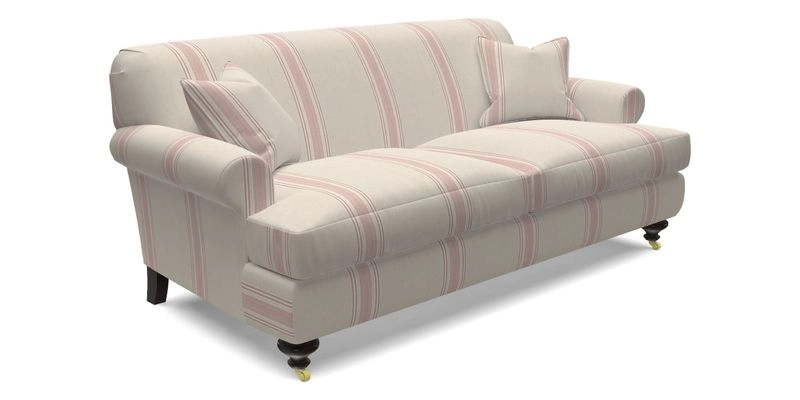 Hampton 3 Seater Sofa in V&A Threads of India Opulent Velvets Regal Poppy Chalk