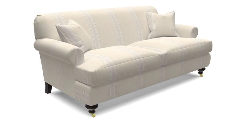 Hampton 3 Seater Sofa in V&A Threads of India Opulent Velvets Regal Poppy Chalk