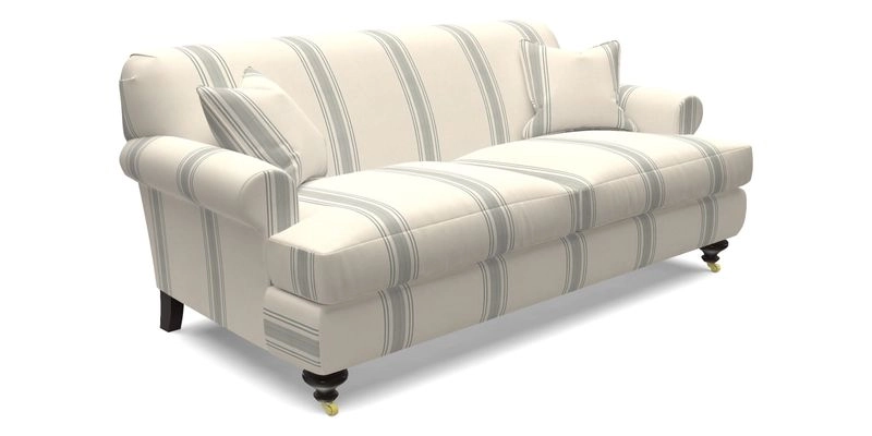 Hampton 3 Seater Sofa in V&A Threads of India Opulent Velvets Regal Poppy Chalk