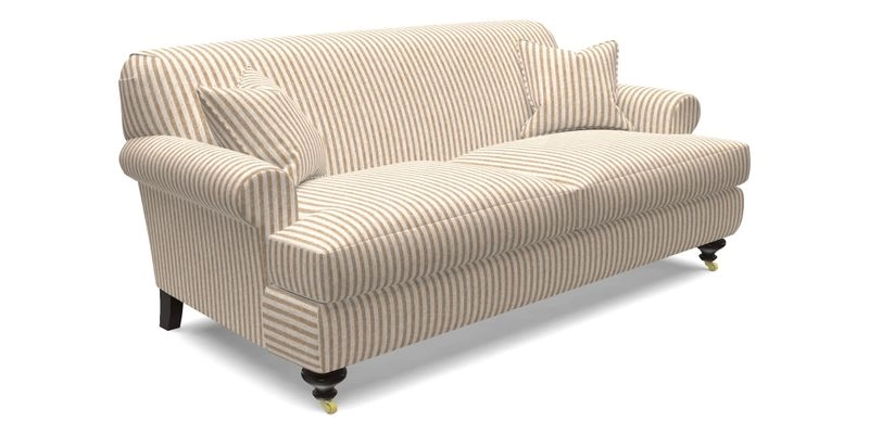 Hampton 3 Seater Sofa in V&A Threads of India Opulent Velvets Regal Poppy Chalk