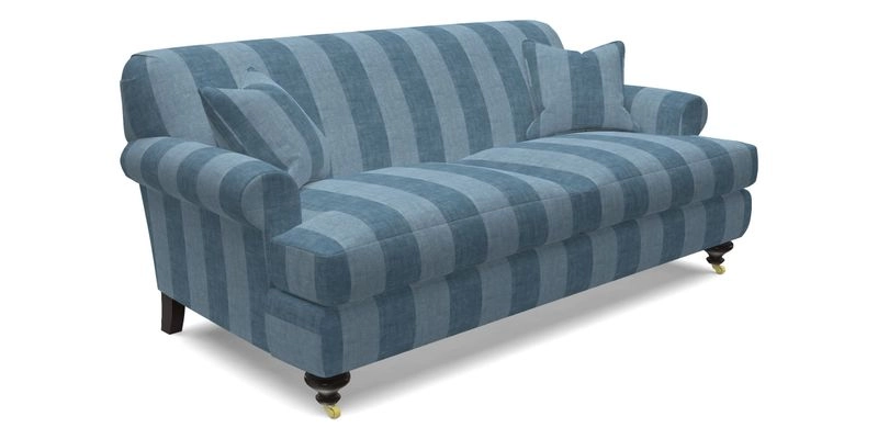 Hampton 3 Seater Sofa in V&A Threads of India Opulent Velvets Regal Poppy Chalk