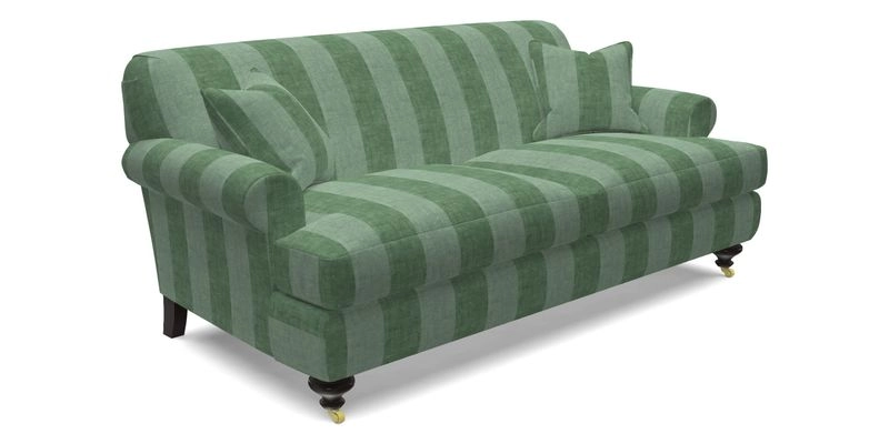 Hampton 3 Seater Sofa in V&A Threads of India Opulent Velvets Regal Poppy Chalk