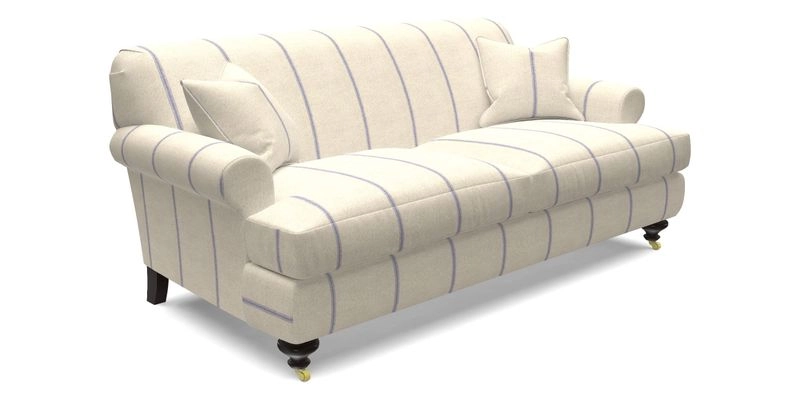 Hampton 3 Seater Sofa in V&A Threads of India Opulent Velvets Regal Poppy Chalk