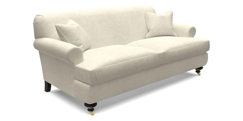 Hampton 3 Seater Sofa in V&A Threads of India Opulent Velvets Regal Poppy Chalk