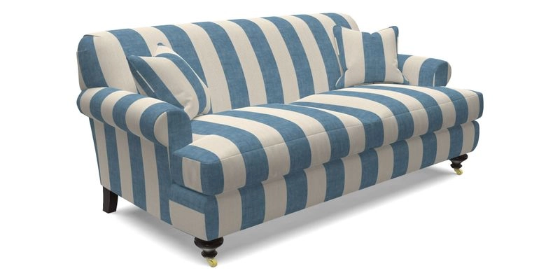 Hampton 3 Seater Sofa in V&A Threads of India Opulent Velvets Regal Poppy Chalk