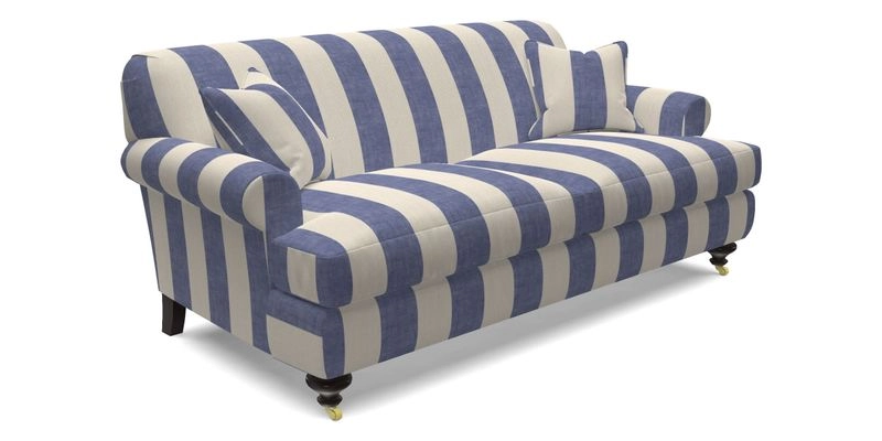 Hampton 3 Seater Sofa in V&A Threads of India Opulent Velvets Regal Poppy Chalk