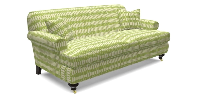 Hampton 3 Seater Sofa in V&A Threads of India Opulent Velvets Regal Poppy Chalk