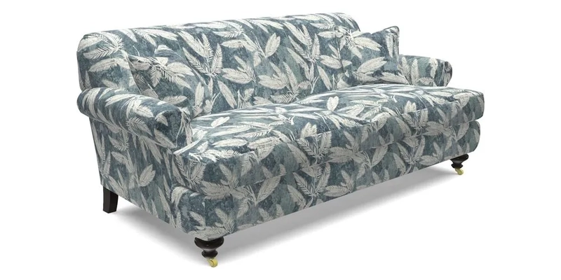 Hampton 3 Seater Sofa in V&A Threads of India Opulent Velvets Regal Poppy Chalk