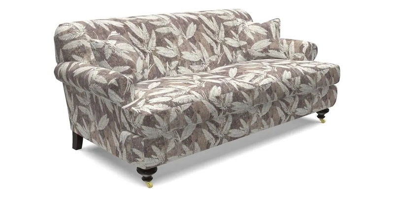 Hampton 3 Seater Sofa in V&A Threads of India Opulent Velvets Regal Poppy Chalk