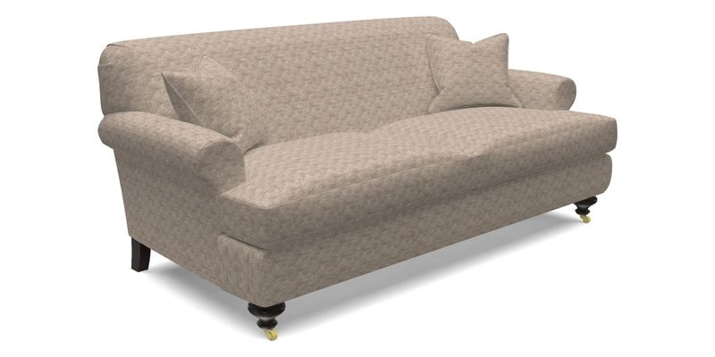 Hampton 3 Seater Sofa in V&A Threads of India Opulent Velvets Regal Poppy Chalk