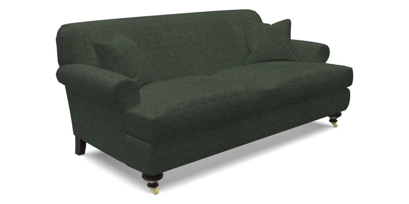 Hampton 3 Seater Sofa in V&A Threads of India Opulent Velvets Regal Poppy Chalk