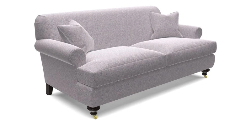 Hampton 3 Seater Sofa in V&A Threads of India Opulent Velvets Regal Poppy Chalk