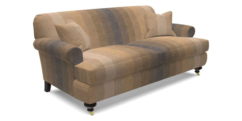 Hampton 3 Seater Sofa in V&A Threads of India Opulent Velvets Regal Poppy Chalk