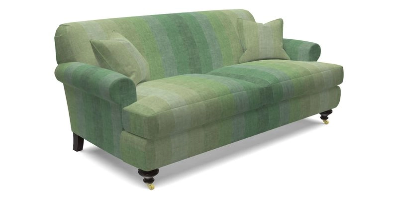 Hampton 3 Seater Sofa in V&A Threads of India Opulent Velvets Regal Poppy Chalk