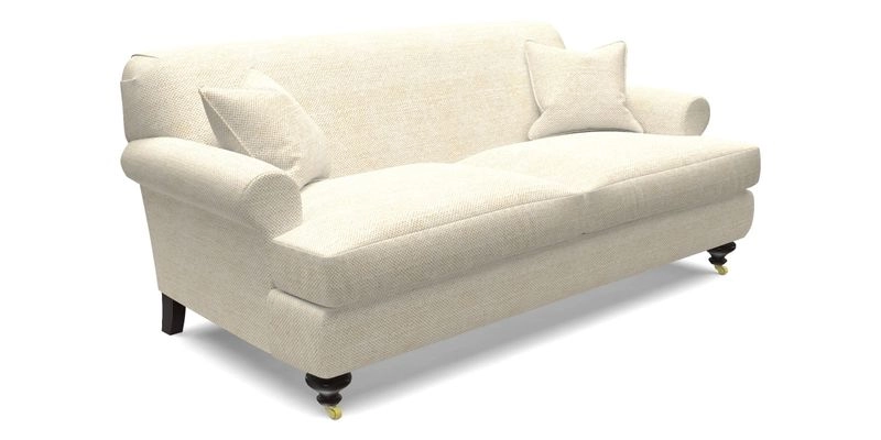 Hampton 3 Seater Sofa in V&A Threads of India Opulent Velvets Regal Poppy Chalk