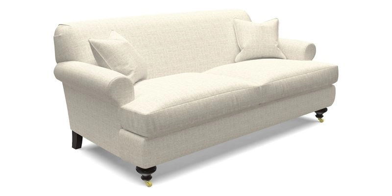 Hampton 3 Seater Sofa in V&A Threads of India Opulent Velvets Regal Poppy Chalk