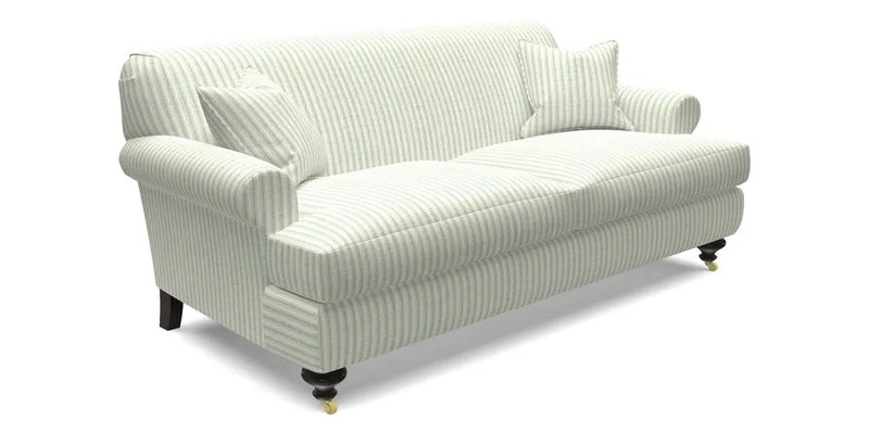 Hampton 3 Seater Sofa in V&A Threads of India Opulent Velvets Regal Poppy Chalk