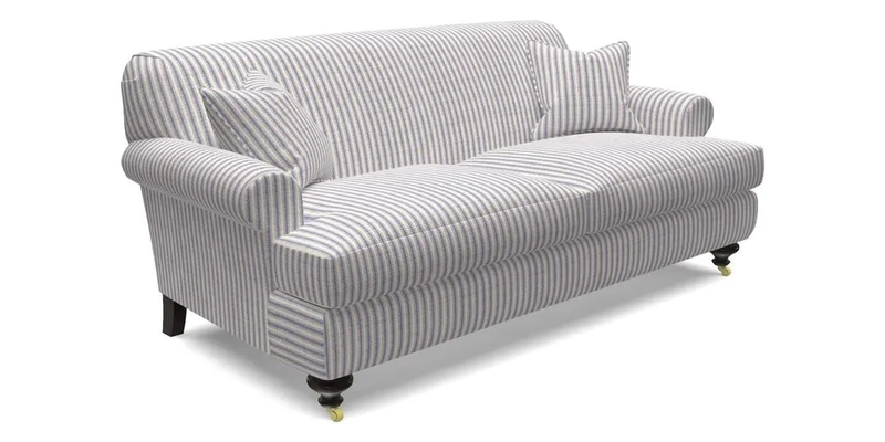 Hampton 3 Seater Sofa in V&A Threads of India Opulent Velvets Regal Poppy Chalk