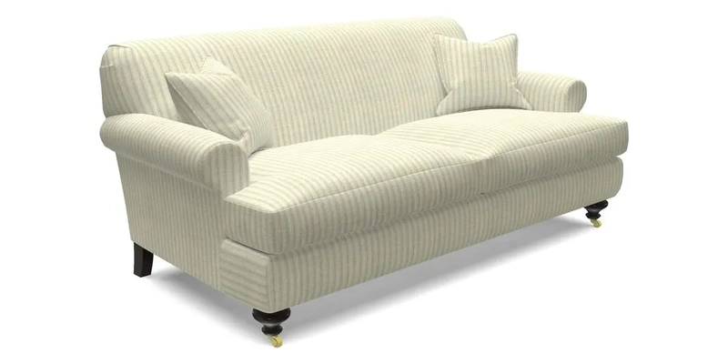 Hampton 3 Seater Sofa in V&A Threads of India Opulent Velvets Regal Poppy Chalk