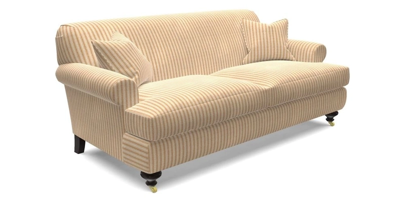 Hampton 3 Seater Sofa in V&A Threads of India Opulent Velvets Regal Poppy Chalk