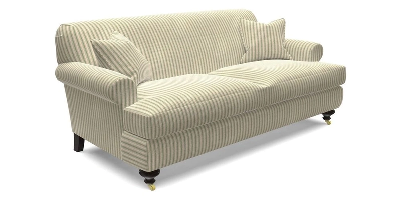 Hampton 3 Seater Sofa in V&A Threads of India Opulent Velvets Regal Poppy Chalk