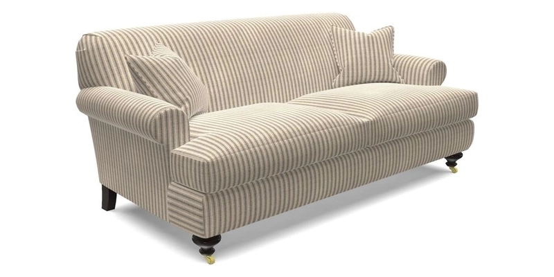 Hampton 3 Seater Sofa in V&A Threads of India Opulent Velvets Regal Poppy Chalk