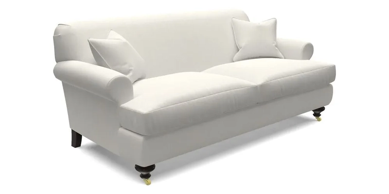 Hampton 3 Seater Sofa in V&A Threads of India Opulent Velvets Regal Poppy Chalk