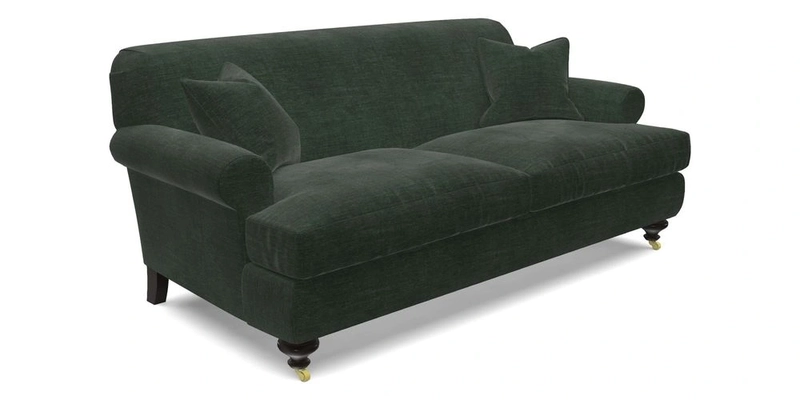 Hampton 3 Seater Sofa in V&A Threads of India Opulent Velvets Regal Poppy Chalk