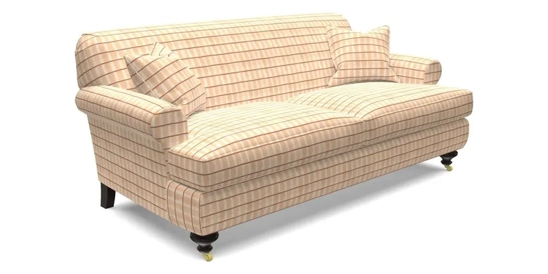 Hampton 3 Seater Sofa in V&A Threads of India Opulent Velvets Regal Poppy Chalk