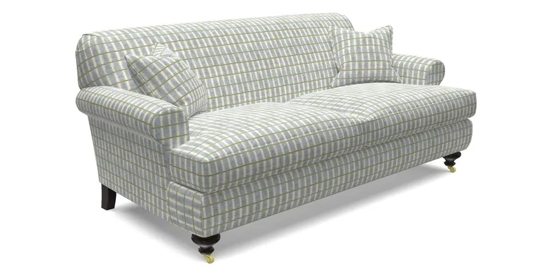 Hampton 3 Seater Sofa in V&A Threads of India Opulent Velvets Regal Poppy Chalk